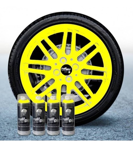 4 bombolette spray vernice removibile wrapping Full Dip Giallo opaco