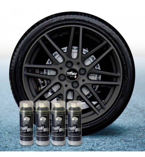 4 bombolette spray vernice removibile wrapping Full Dip Grigio gun metal 