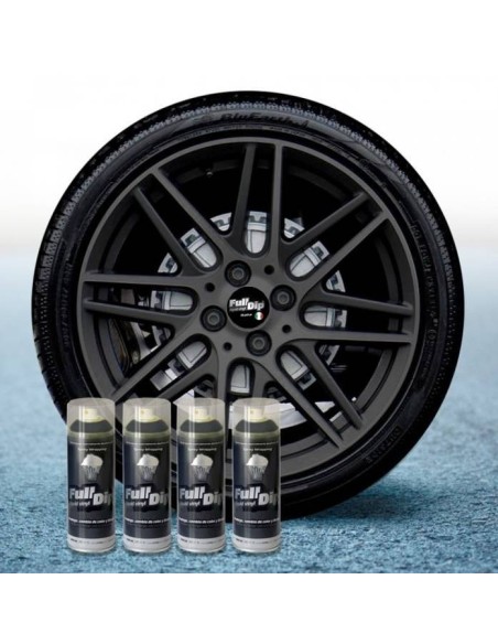 4 bombolette spray vernice removibile wrapping Full Dip Grigio gun metal 