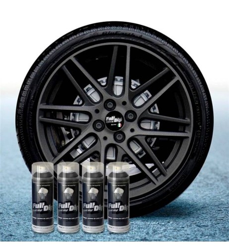 4 bombolette spray vernice removibile wrapping Full Dip Hyper black metal