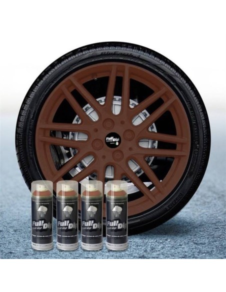 4 bombolette spray vernice removibile wrapping Full Dip Marrone militare