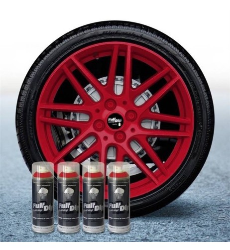 4 bombolette spray vernice removibile wrapping Full Dip Rosso ciliegia