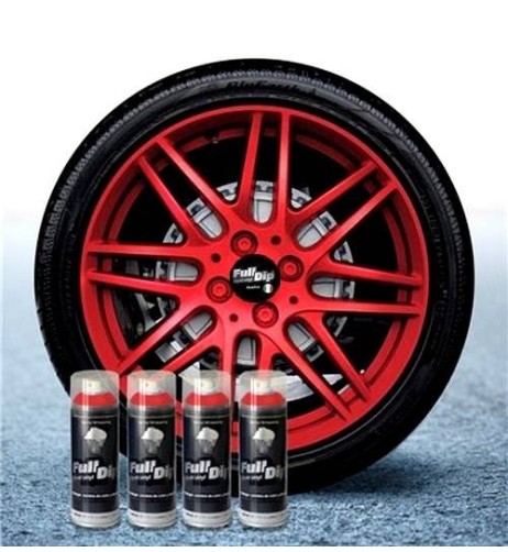 4 bombolette spray vernice removibile wrapping Full Dip Rosso metallizzat