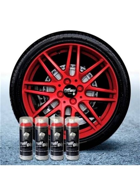 4 bombolette spray vernice removibile wrapping Full Dip Rosso metallizzat