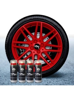 4 bombolette spray vernice removibile wrapping Full Dip Rosso opaco