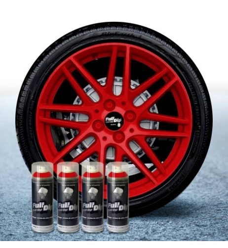 4 bombolette spray vernice removibile wrapping Full Dip Rosso opaco