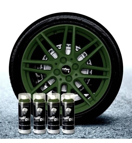 4 bombolette spray vernice removibile wrapping Full Dip Verde militare 2 