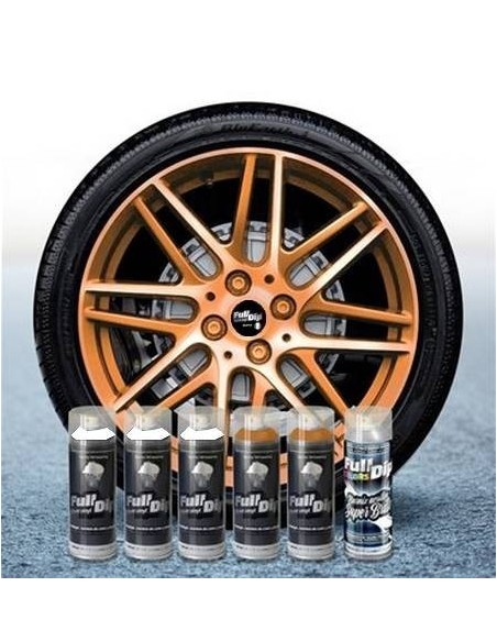 Kit vernice removibile spray wrapping Full Dip 4 cerchi Arancione perla l