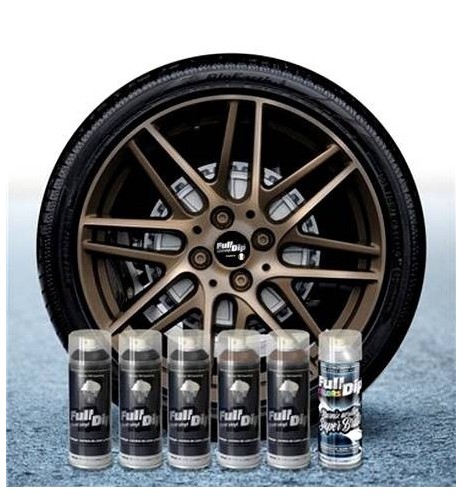 Kit vernice removibile spray wrapping Full Dip 4 cerchi Diamante dorato l