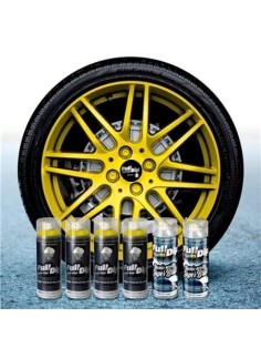 Kit vernice removibile spray wrapping Full Dip 4 cerchi Giallo metal luci