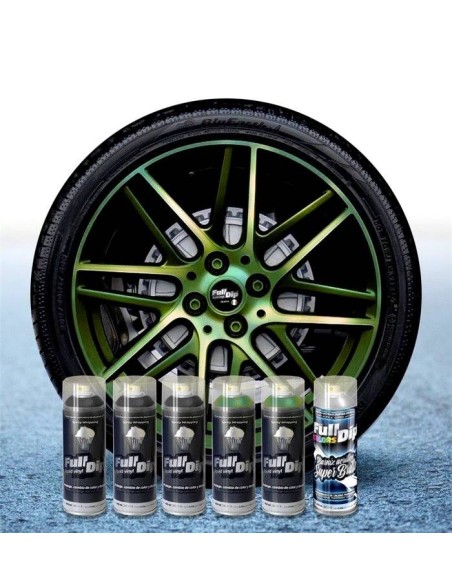 Kit vernice removibile spray wrapping Full Dip 4 cerchi Ice camaleon luci