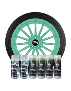 Kit vernice removibile spray wrapping Full Dip 4 cerchi Verde Paradise lu