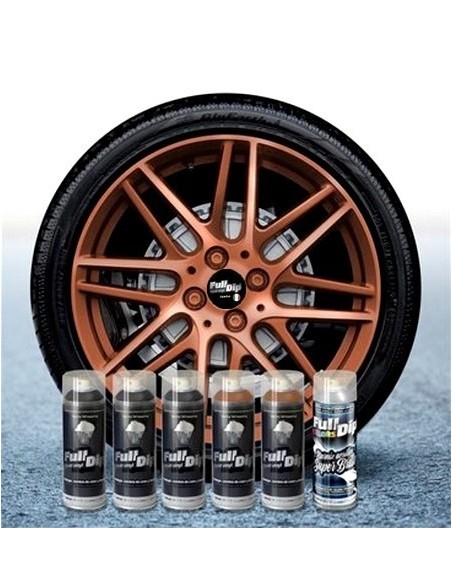 Kit vernice removibile spray wrapping Full Dip 4 cerchi Vulcano perla luc