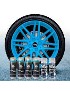 Kit vernice removibile spray wrapping Full Dip 4 cerchi Azzurro luminoso lu