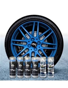 Kit vernice removibile spray wrapping Full Dip 4 cerchi Azzurro metalliz l