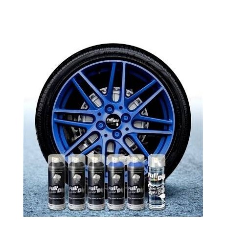 Kit vernice removibile spray wrapping Full Dip 4 cerchi Diamante azzurro lu