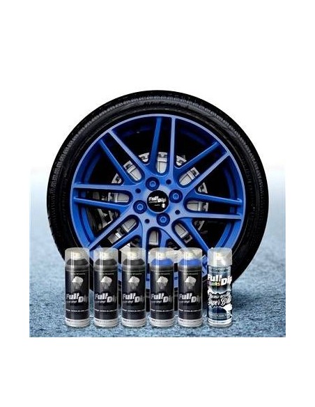 Kit vernice removibile spray wrapping Full Dip 4 cerchi Diamante azzurro lu