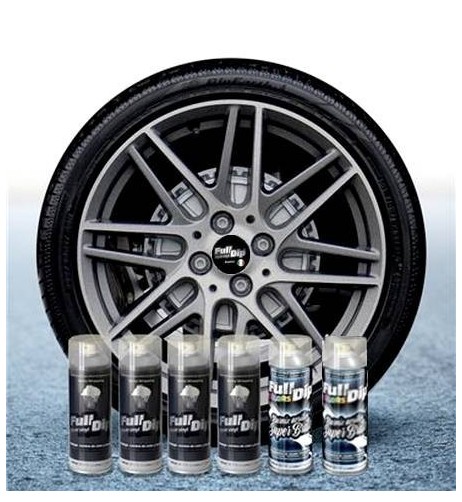 Kit vernice removibile spray wrapping Full Dip per 4 cerchi Alluminio luc