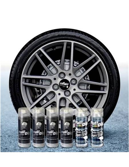 Kit vernice removibile spray wrapping Full Dip per 4 cerchi Alluminio luc