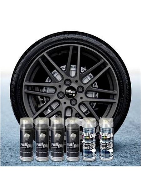 Kit vernice removibile spray wrapping Full Dip per 4 cerchi - Antracite lucido