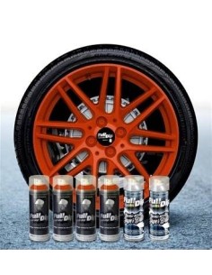 Kit vernice removibile spray wrapping Full Dip per 4 cerchi Arancione luc