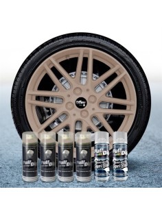 Kit vernice removibile spray wrapping Full Dip per 4 cerchi Beige lucido