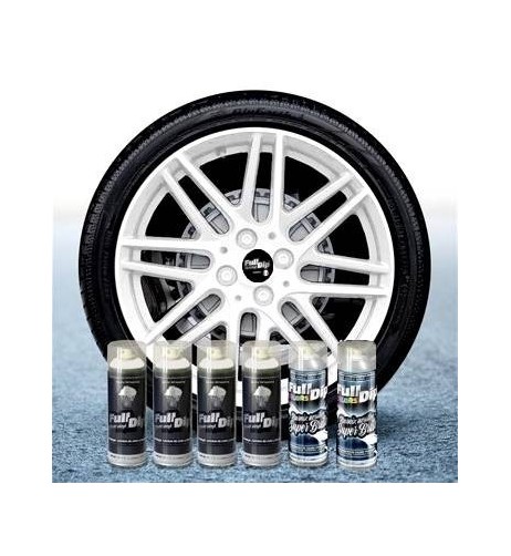 Kit vernice removibile spray wrapping Full Dip per 4 cerchi Bianco lucido