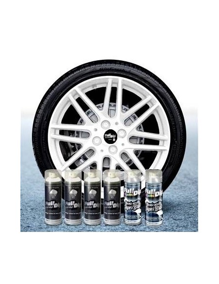 Kit vernice removibile spray wrapping Full Dip per 4 cerchi Bianco lucido