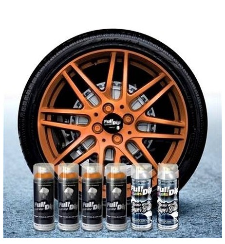 Kit vernice removibile spray wrapping Full Dip per 4 cerchi Bronzo lucido