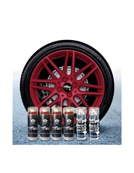 Kit vernice removibile spray wrapping Full Dip per 4 cerchi Ciliegia luci
