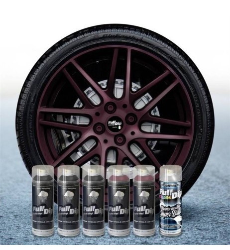 Kit vernice removibile spray wrapping Full Dip per 4 cerchi Deep purple l