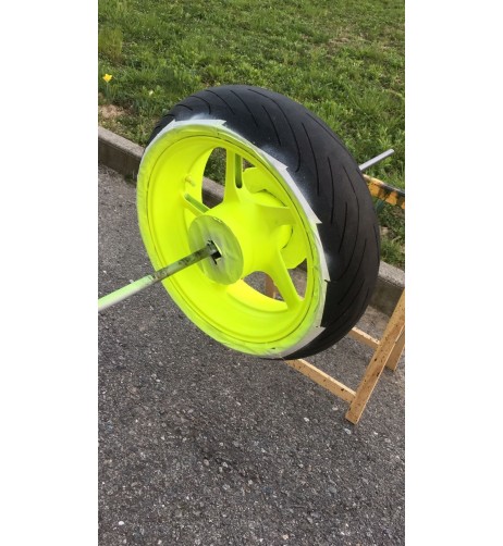 Kit vernice removibile spray wrapping Full Dip per 4 cerchi Giallo fluo l