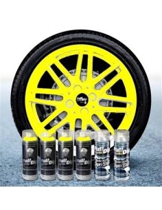 Kit vernice removibile spray wrapping Full Dip per 4 cerchi Giallo lucido