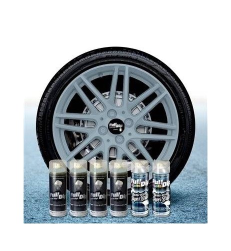 Kit vernice removibile spray wrapping Full Dip per 4 cerchi Grigio lucido
