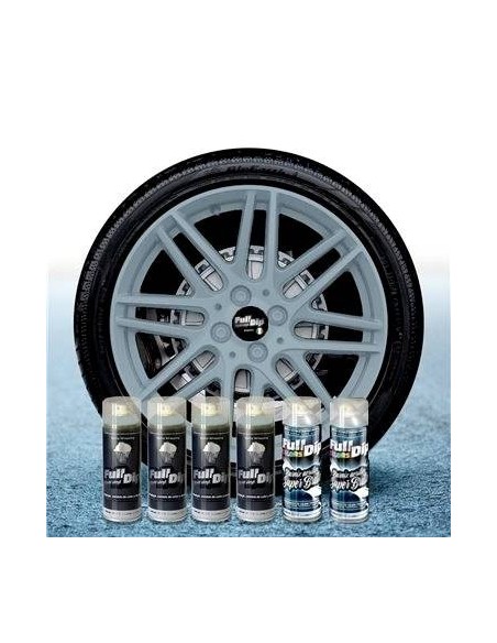 Kit vernice removibile spray wrapping Full Dip per 4 cerchi Grigio lucido