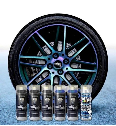 Kit vernice removibile spray wrapping Full Dip per 4 cerchi - Hardcore camaleon