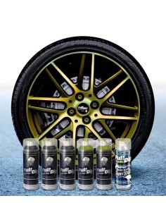Kit vernice removibile spray wrapping Full Dip per 4 cerchi Mix world cam