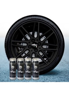 Kit vernice removibile spray wrapping Full Dip per 4 cerchi Nero opaco