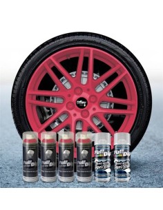 Kit vernice removibile spray wrapping Full Dip per 4 cerchi Rosa lucido