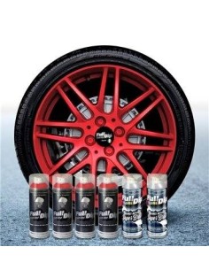 Kit vernice removibile spray wrapping Full Dip per 4 cerchi Rosso metal l