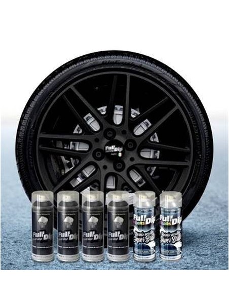 Kit vernice removibile spray wrapping Full Dip per 4 cerchi Silver lucido