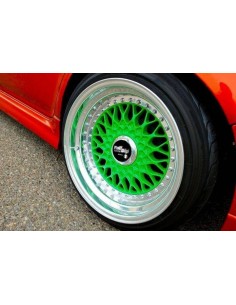 Kit vernice removibile spray wrapping Full Dip per 4 cerchi Verde fluo lu 2