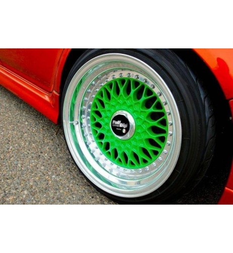 Kit vernice removibile spray wrapping Full Dip per 4 cerchi Verde fluo lu