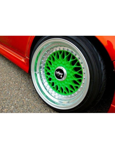 Kit vernice removibile spray wrapping Full Dip per 4 cerchi Verde fluo lu