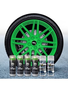 Kit vernice removibile spray wrapping Full Dip per 4 cerchi Verde lime lu