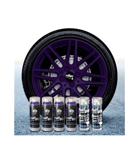 Kit vernice removibile spray wrapping Full Dip per 4 cerchi Viola lucido