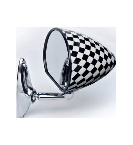 Specchio laterale a goccia scacchi auto epoca - opaco