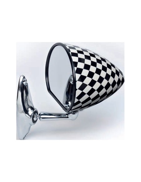 Specchio laterale a goccia scacchi auto epoca - opaco