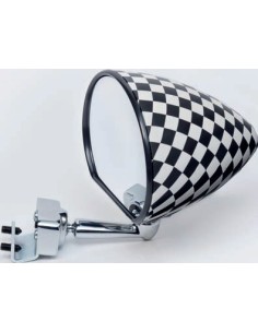 Specchio laterale a goccia scacchi con morsetto auto epoca - opaco