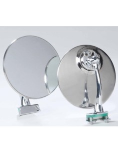 Specchio laterale rotondo con morsetto auto epoca cromato